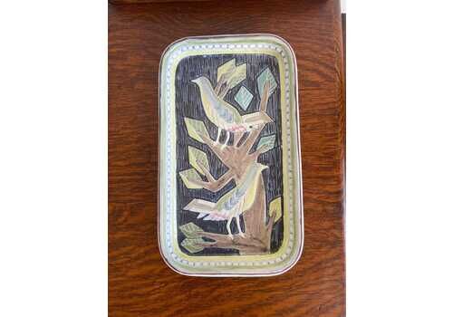 Vintage Swedish Mid Century Ceramic Dish By Laholm With A Deisgn Of Two Birds