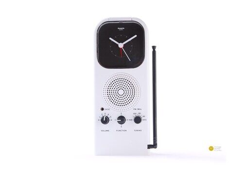 1980s Rowenta Radio Clock Desk Alarm Panton Space Age Modern Table Germany 80s Style Icon Transistor Design Award
