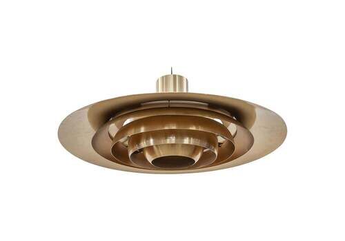 Brass P376 Pendant Kf2 Designed By Fabricius & Kastholm, 1970s For Nordisk Solar