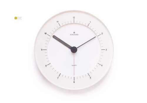 Reinhold Weiss Junghans 5w1 Wall Clock Germany Quartz Disc Minimalism 1980s Modern Brown Design Style