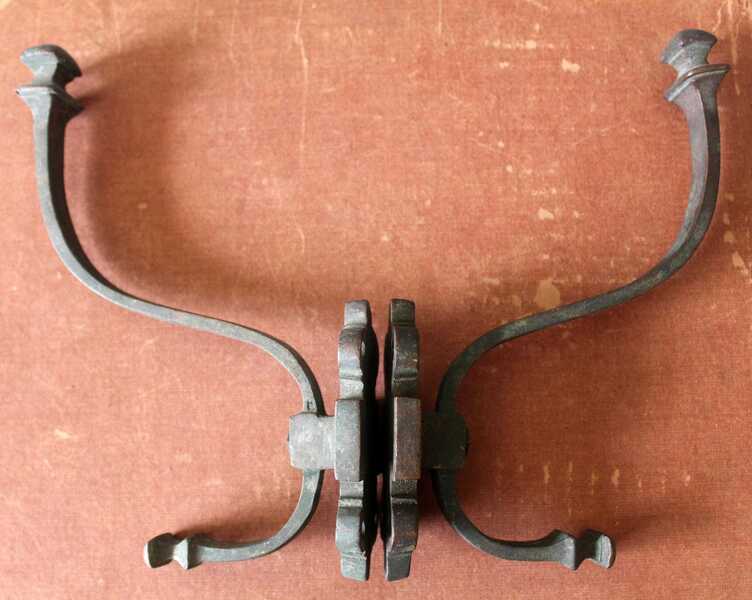 Set Of Large French Antique Bronze Hook, Coat Hook, Clothes Hook
