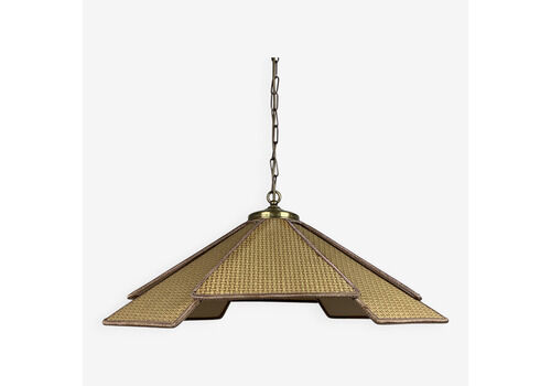 Scandinavian Midcentury Uchiwa Fan Style Rattan Woven Hanging Lamp, 1960s