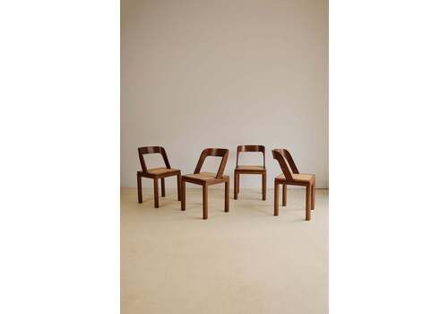 Cane And Curve Back Dining Chairs From Rb Rossana 1960s, Set Of 4