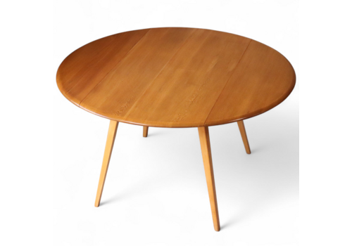 Vintage Ercol Blonde Elm & Beech Drop Leaf Dining Table Blue Label