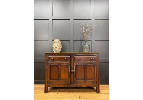 Ercol Elm Top Sideboard Cupboard Drawers Storage Vintage Retro Mid Century