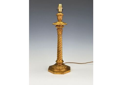Antique Giltwood & Gesso Table Lamp Of Neo Classical Design