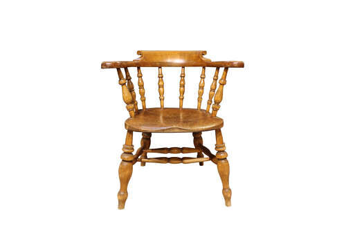Mid 19th Century Smokers Bow / Captains Chair In Beech & Elm – C.1850