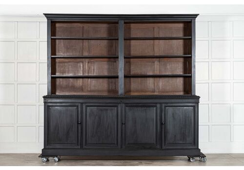 Monumental Ebonised 19thc English Oak Library Bookcase