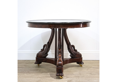 French Empire Mahogany Guéridon Table With Swan Detail