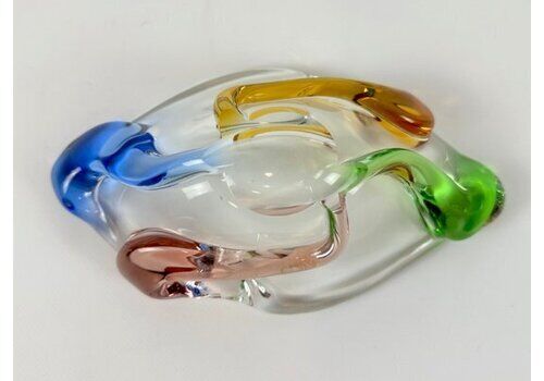 Rhapsody Glass Ashtray Attributed To Frantisek Zemek For Mstisov, 1960s