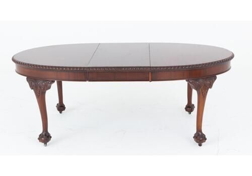 Chippendale Dining Table Extending Mahogany 1890 Revival