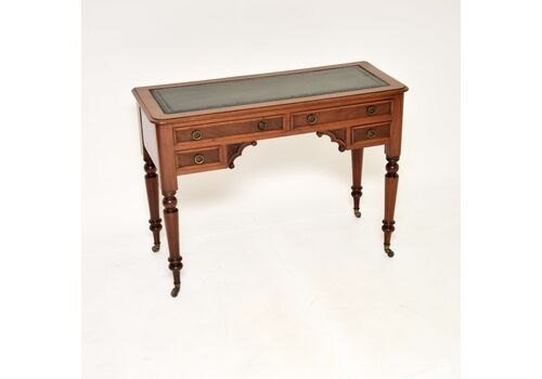 Antique Victorian Mahogany Leather Top Writing Table / Desk
