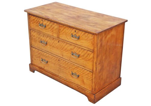 Antique 19th Century Fine Quality Satin Walnut Chest Of Drawers – Satinwood