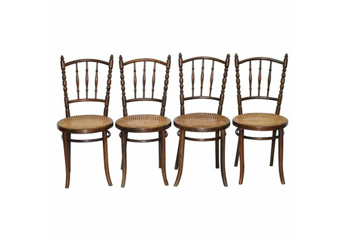 Set Of Four Original Circa 1880 Victorian Thonet Fiscel Dining Chairs Rattan