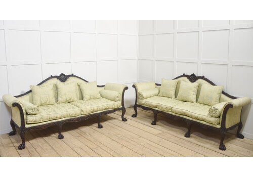 Pair Of Chippendale Revival Settees
