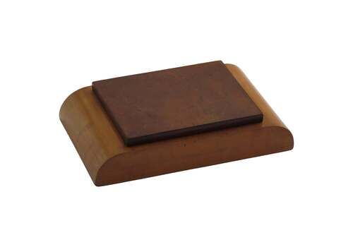 Art Deco Lidded Box Burr Walnut Hinged Lid On Pale Wood Base, Circa 1925