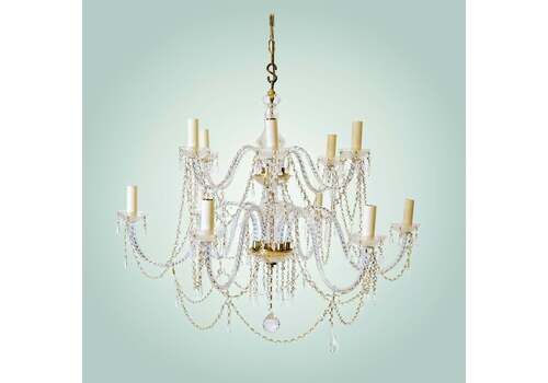 Large Antique French Crystal Chandelier