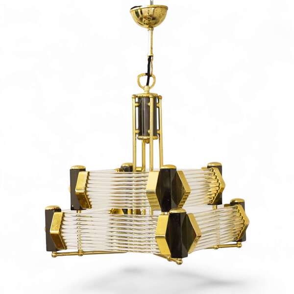 Crystal Glass Rods Chandelier Attributed To Bakalowits & Söhne, C.1970s ...