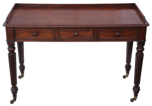 Antique 1830 Mahogany 3 Drawer Writing Desk / Dressing Table – Fine Quality 19th Century