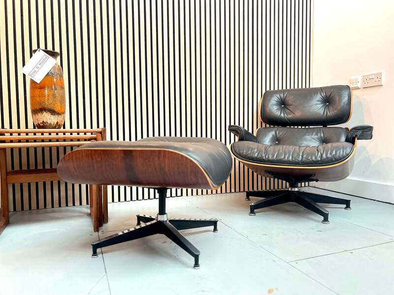 Herman Miller Cream Chair And Ottoman Mid Century Cream Eames