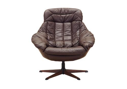 Leather Swivel Chair, Danish Design, 1960s, Designer: H.W. Klein, Manufacturer: Bramin