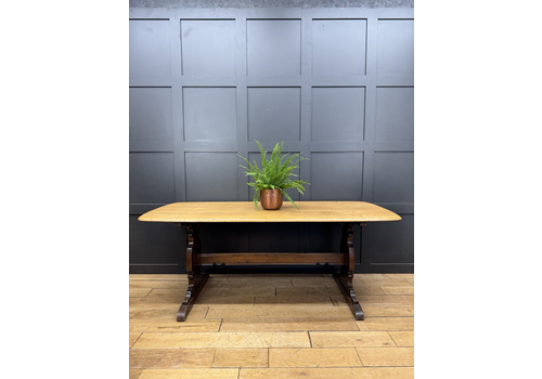 Ercol Refectory Dining Table – Elm & Beech – Farmhouse Vintage Kitchen Table