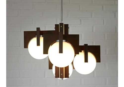 Brutalist Ceiling Light / Architectural Pendant Light / Mid Century Modern / Vintage Chandelier / Made In Yugoslavia 70s