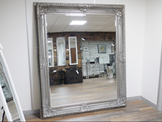 Huge Silver French Antique Style Mirror Large Floor Or Wall Full Huge Silver French Antique Style Mirror