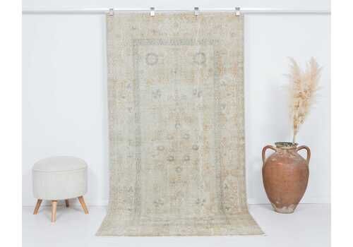 4x7 Vintage Rug, Unique Small Turkish Rug, Antique Rug, Anatolian Rug, Low Pile Rug, Oushak Rug, Kitchen Rug, Wool Rug, Faded Rug