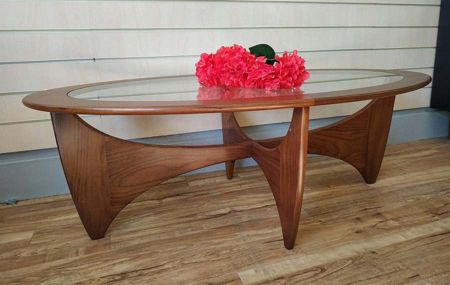 Plan Astro Large Oval Mid Century Teak Danish Style Coffee Table Retro Vintage 50s 60s 70s