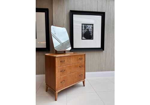 Mid Century Lebus Link Three Drawer Dressing Chest With Adjustable Mirror 1950s British Design