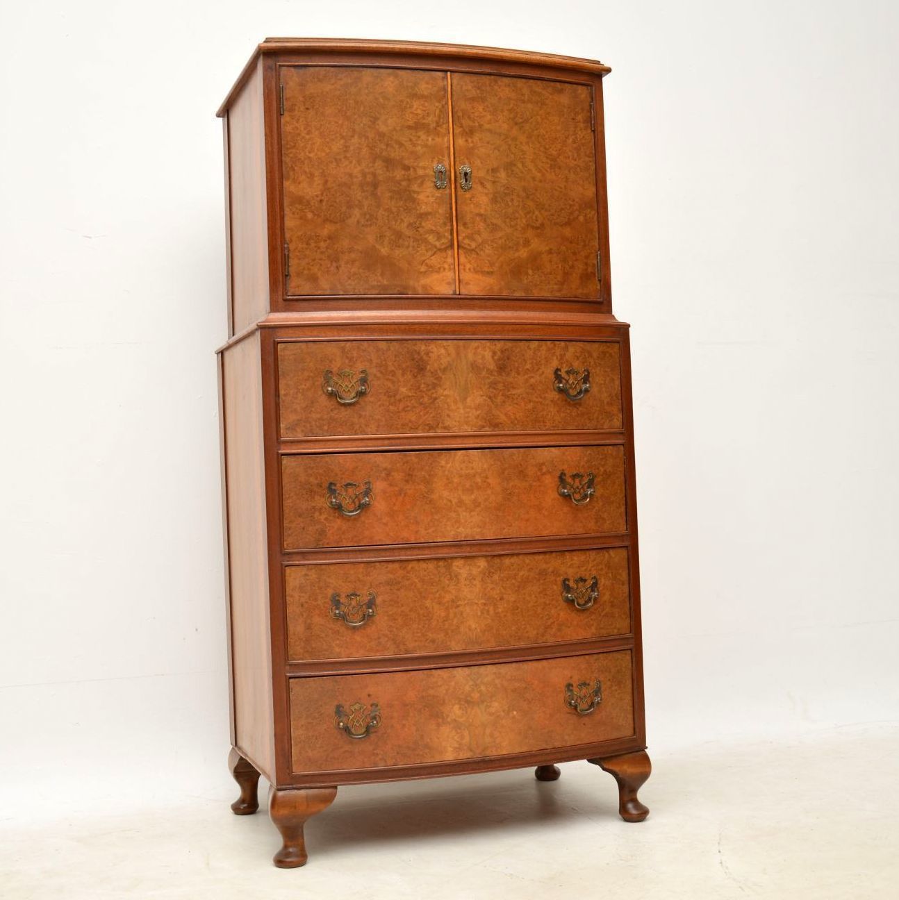Antique Burr Walnut Cabinet On Chest Vinterior