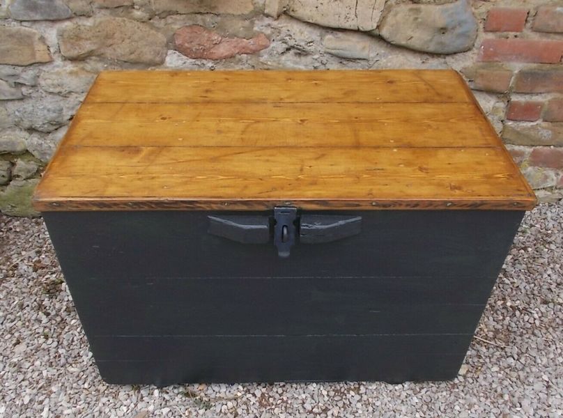 Vintage Chest Wooden Old Antique Trunk Coffee Table Blanket Toy Box Storage Vinterior Antique Trunk Coffee Table