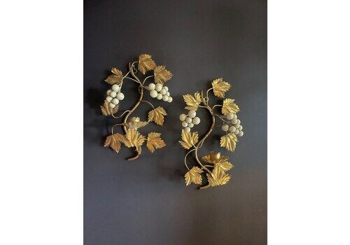 Italian Gilt Grapevine Candle Sconces