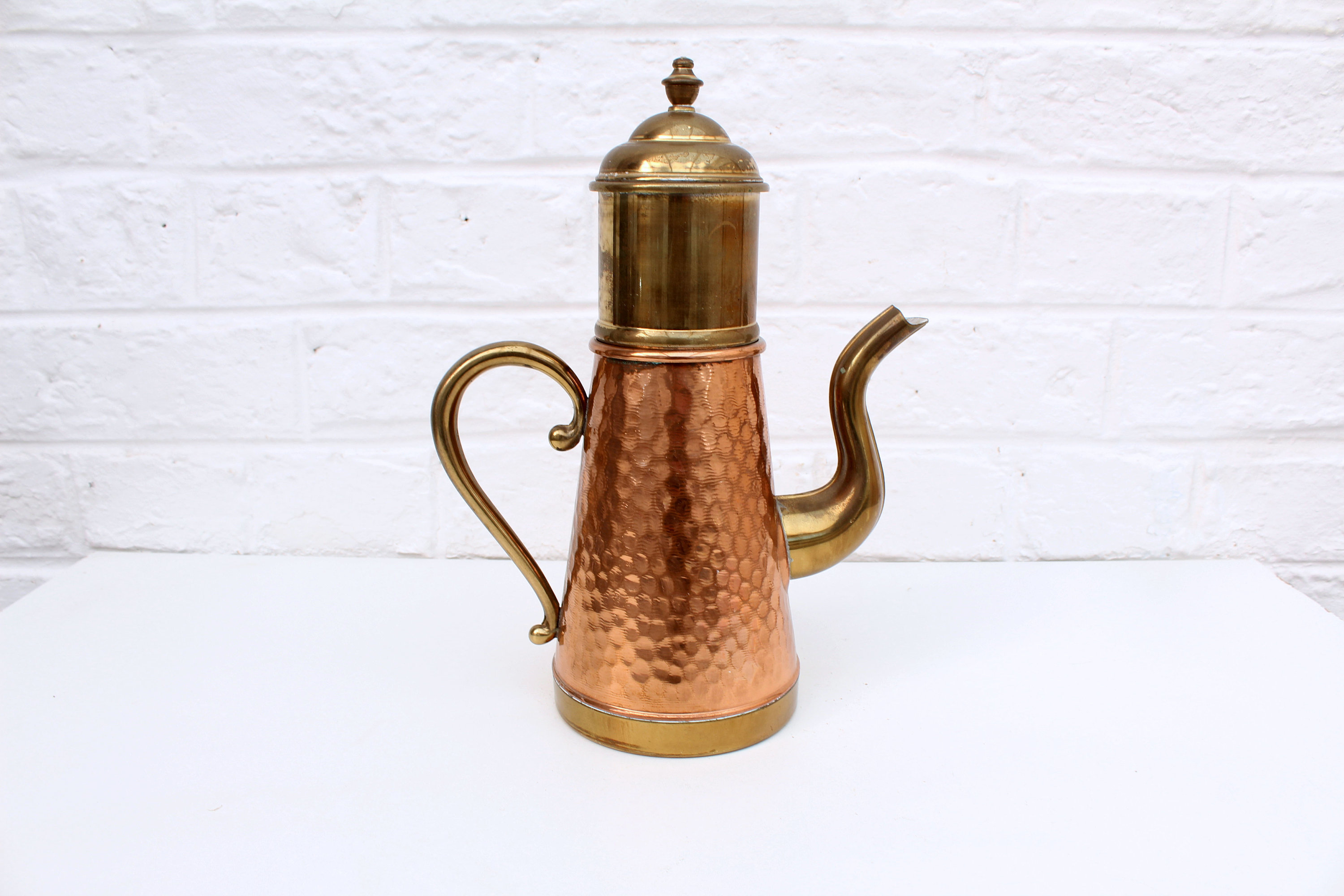 Vintage Brass Copper Coffee Maker 3 Piece Coffee Pot ...