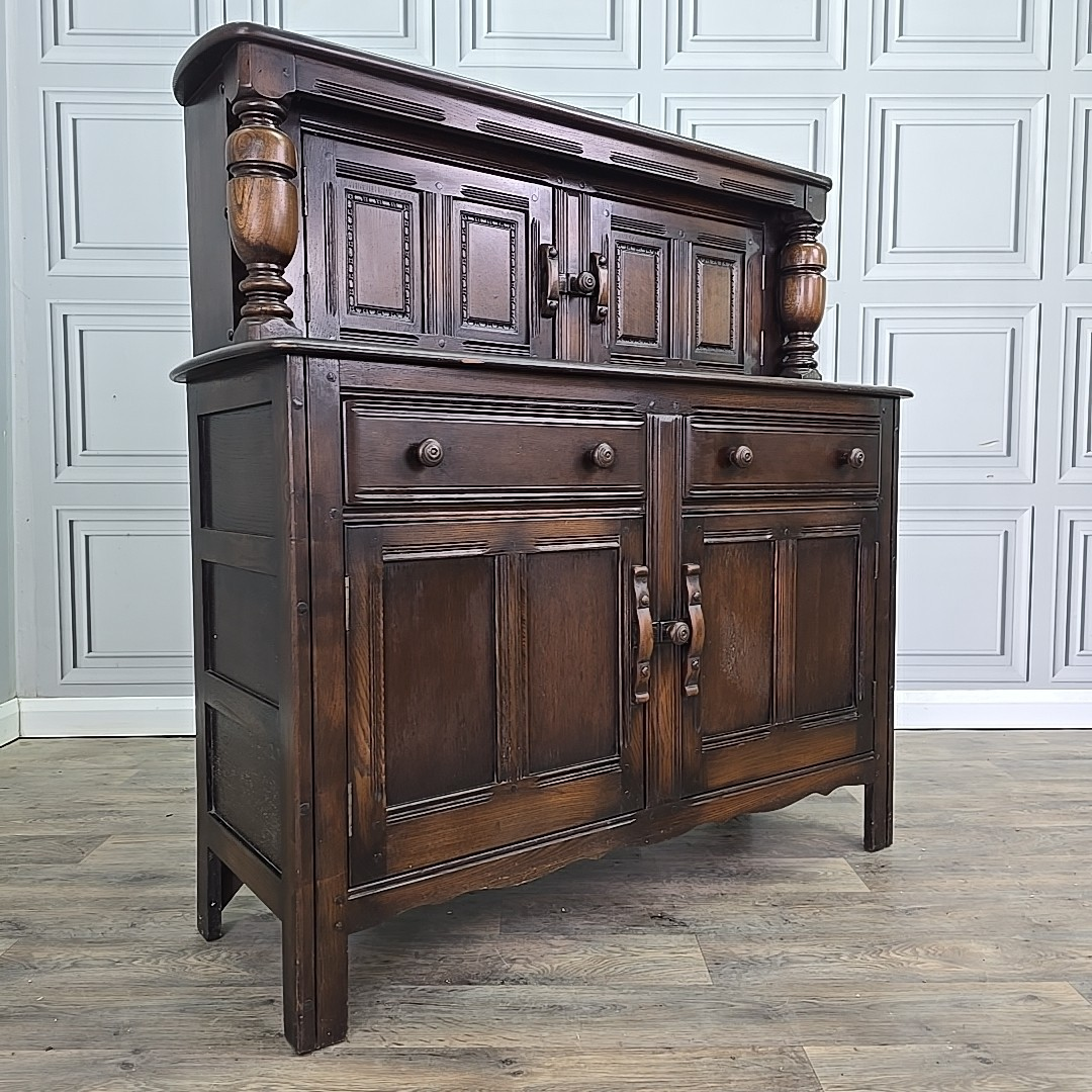 Vintage Ercol Sideboard Buffet Cabinet – Elm Court Cupboard