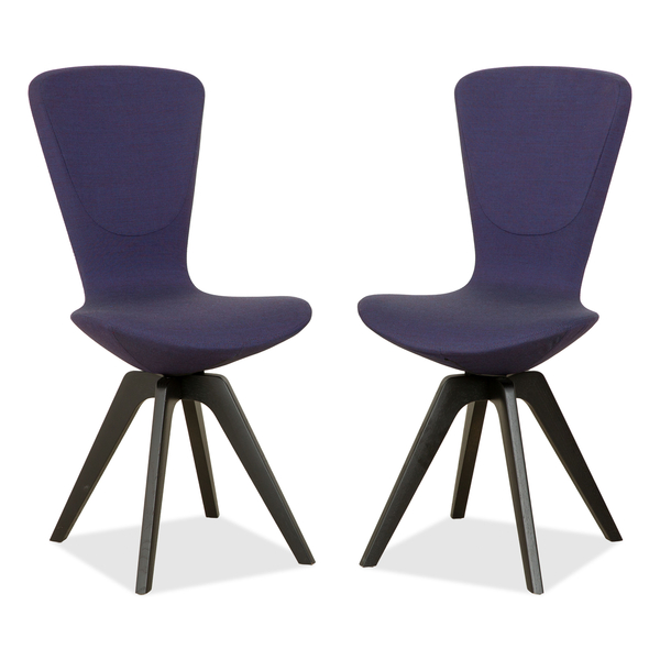 Set Of 2 Varier Invite Fabric Chairs, Purple Oak, Black Uma 761 | Vinterior