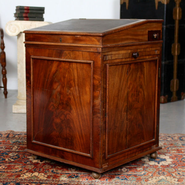 Antique Davenport Early 19th Century Mahogany Writing Desk