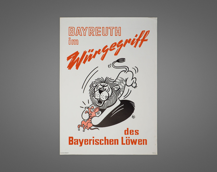 Original 1970s Vintage German Bavarian Lion And Mouse Political Cartoon ...