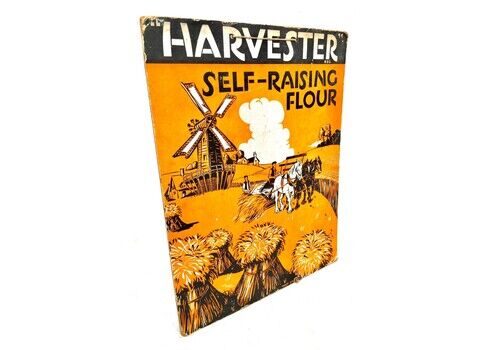 Antique Advertising Shop Display Showcard Sign For Harvester Selfraising Flour