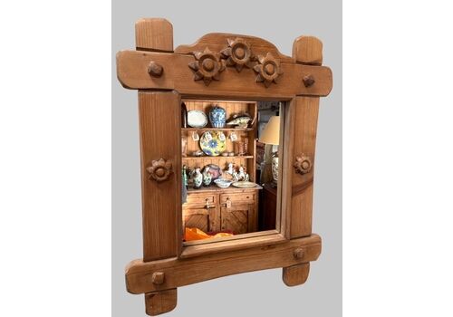 Hand Carved Tyrolean Pine Mirror