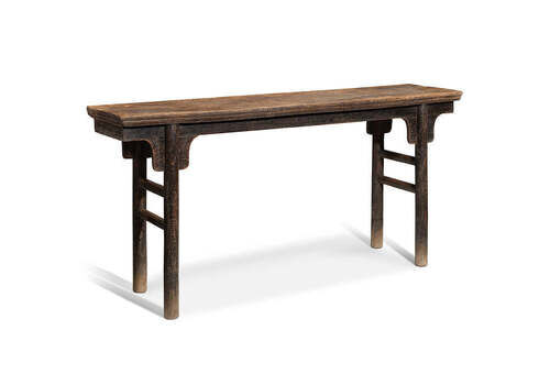 Elm Console With Rounded Legs, 1800s