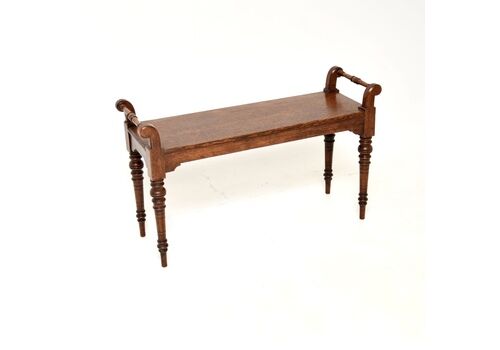 Antique Victorian Oak Bench / Stool