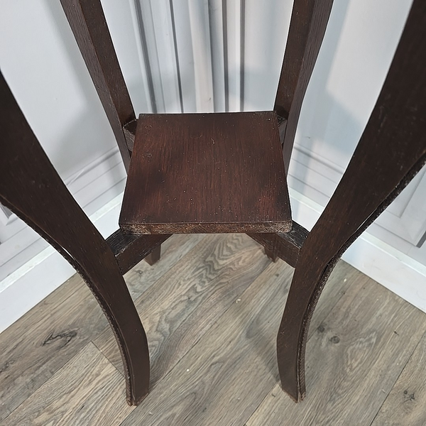 Antique Plant Stand Arts & Crafts Solid Oak – Tall Two Tier Display ...