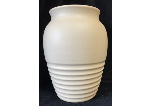 Pearsons Of Chesterfield Art Pottery Vase Cream 24cm Art Deco   C.1930