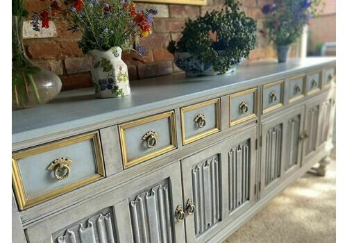 Antique Indian Sideboard / Long Painted Sideboard / Upcycled Sideboard