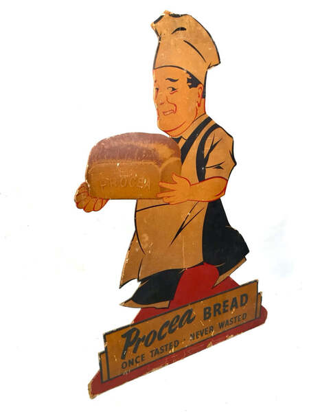Procea Antique Advertising Large Floor Standing Bakers Shop Display Sign ...