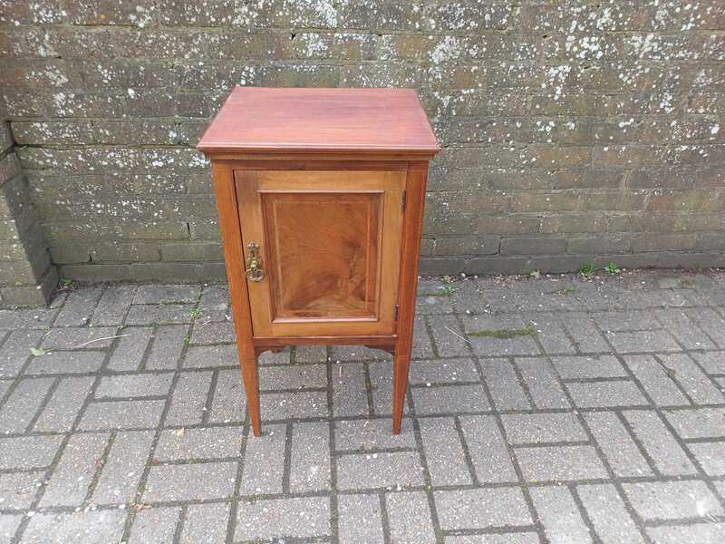 Edwardian Inlaid Mahogany Bedside Cabinet Antique Pot Cupboard ...