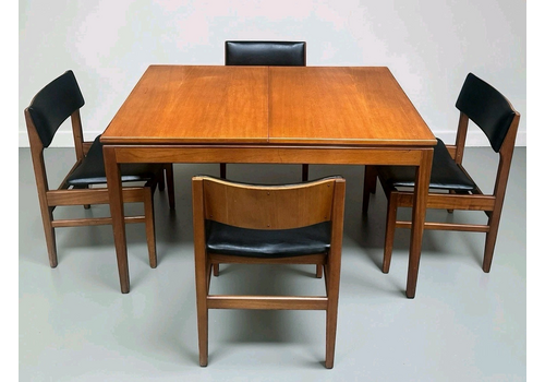 Alfred Cox Teak Extending Dining Table And Matching Four Chairs Mid Century Rare