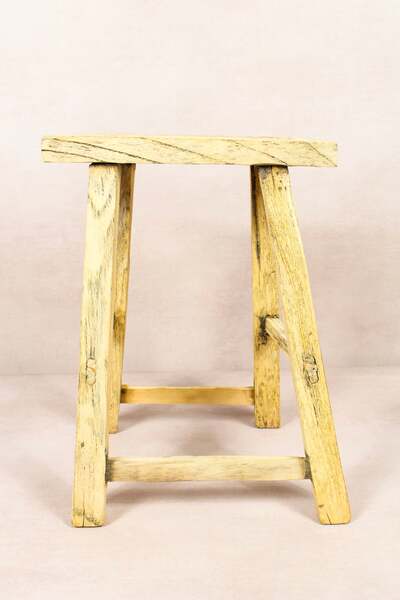 Vintage Rustic Stool Elm Wood 201 | Vinterior